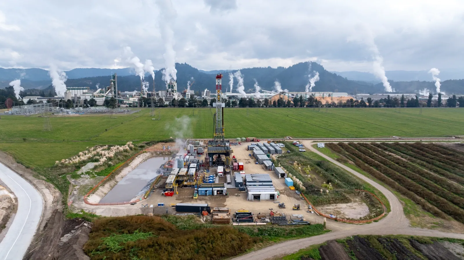 The Big Ben drilling rig at the Kawerau Geothermal Field, September 2023
